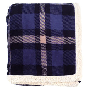 Purple Microsherpa Plaid Throw- Embroidery Giveaways