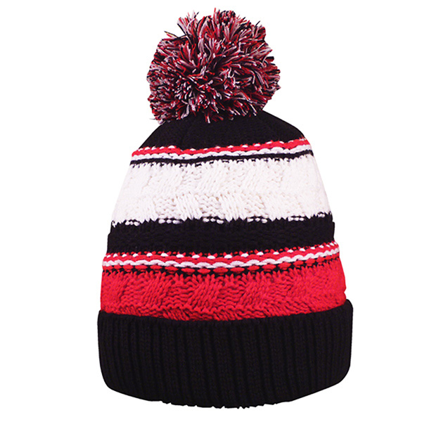 Striped Team Pom Beanie - Image 2