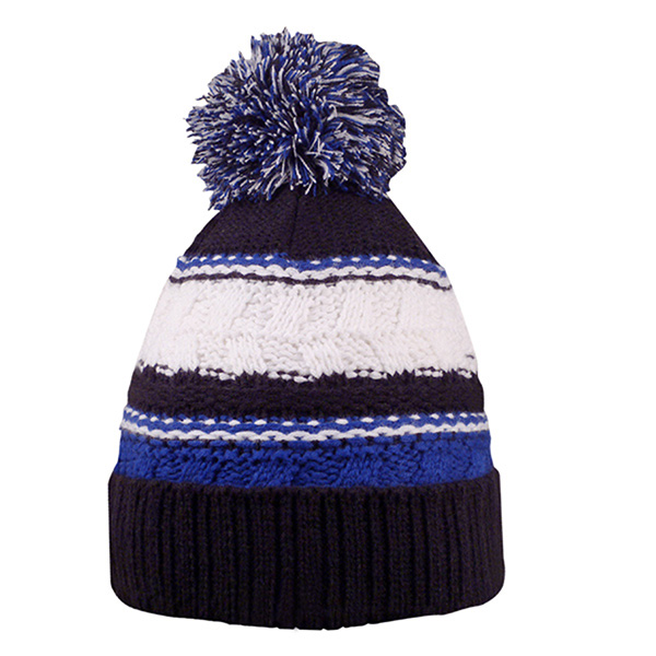 Striped Team Pom Beanie - Image 3