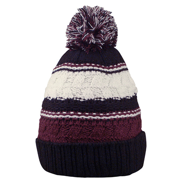 Striped Team Pom Beanie - Image 4