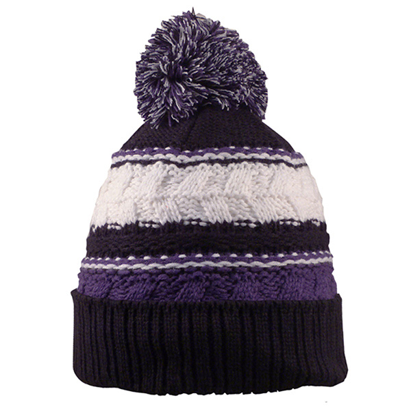 Striped Team Pom Beanie - Image 6