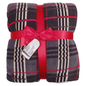 Red Microsherpa Plaid Throw- Embroidery Giveaways