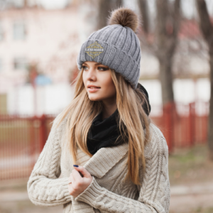 Cable Knit Beanie With Removable Pom- Embroidery Giveaways