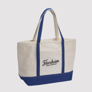 Zipper Top Closure Canvas Boat Tote- Embroidery Giveaways
