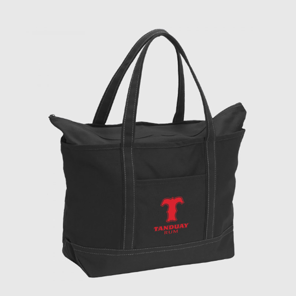 ZIPPER TOP CLOSURE CANVAS BOAT TOTE - Image 2