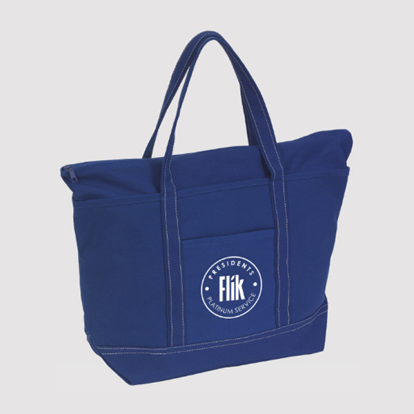 ZIPPER TOP CLOSURE CANVAS BOAT TOTE - Image 11