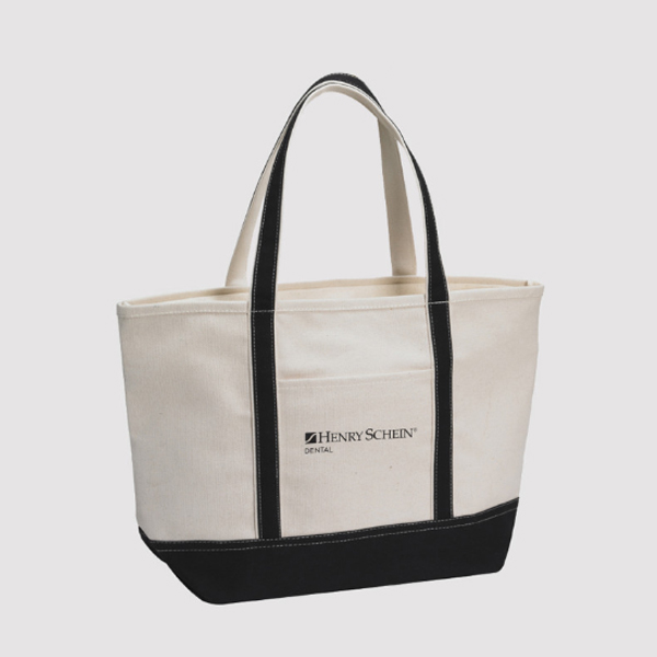ZIPPER TOP CLOSURE CANVAS BOAT TOTE - Image 3