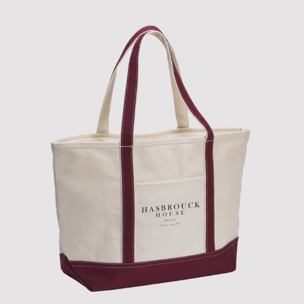 ZIPPER TOP CLOSURE CANVAS BOAT TOTE - Image 4