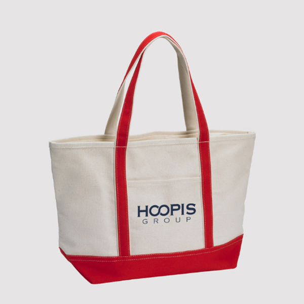 ZIPPER TOP CLOSURE CANVAS BOAT TOTE - Image 8