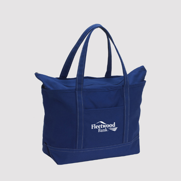 ZIPPER TOP CLOSURE CANVAS BOAT TOTE - Image 10